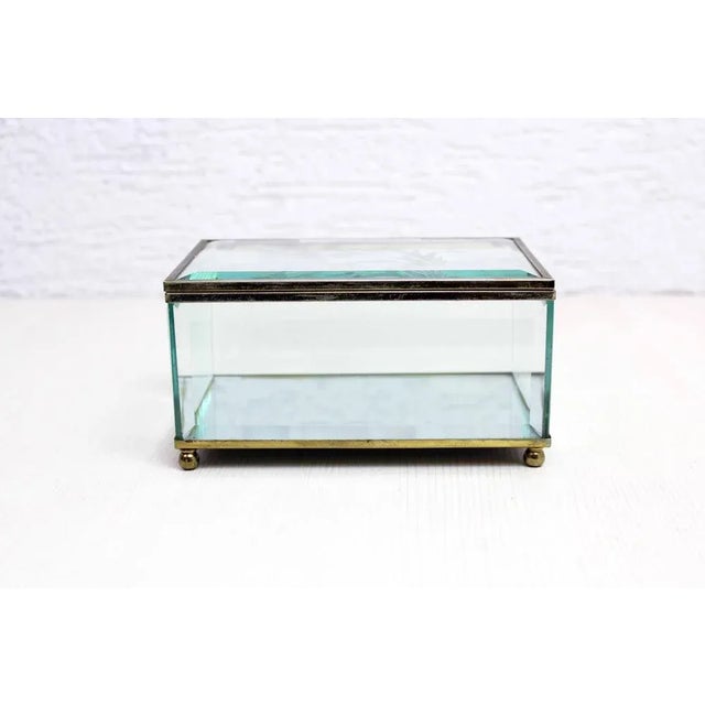 Beveled Glass Jewelry Box, 1950s For Sale - Image 3 of 11