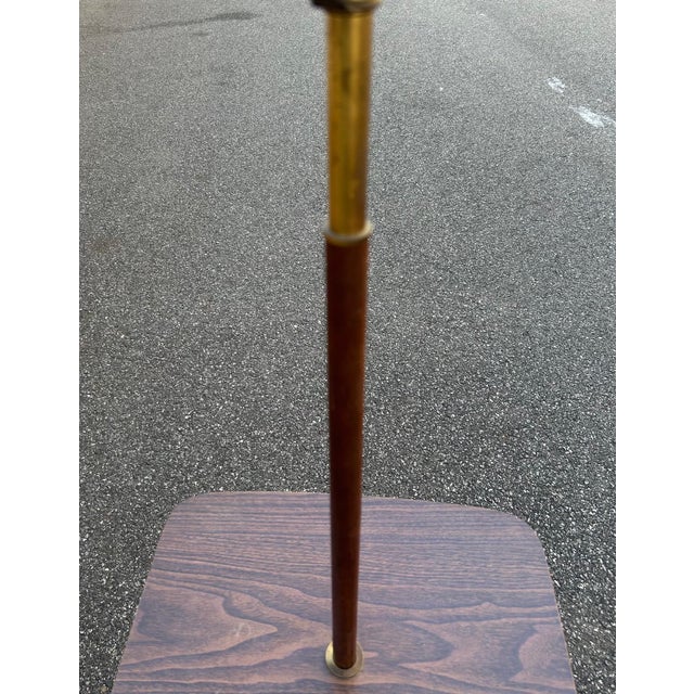 Mid-Century Modern Mid Century Modern Brass and Walnut Laurel Floor Lamp Table For Sale - Image 3 of 6
