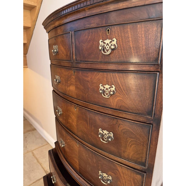 Antique Victorian Mahogany Bowfront Chest, 1860 For Sale - Image 6 of 11
