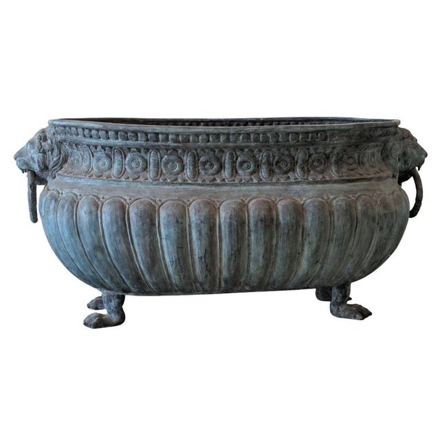 Large Antique Renaissance Style Italian Bronze Flowerpot, 1900s For Sale - Image 9 of 9