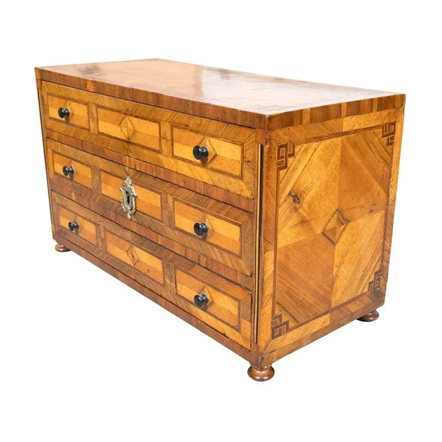 Early 19th Century Austrian Tulipwood Miniature Chest of Drawers For Sale - Image 5 of 10