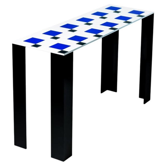 Black Festa Mobile Coco Console Table in Powder-Coated Aluminum by Altreforme For Sale - Image 8 of 8