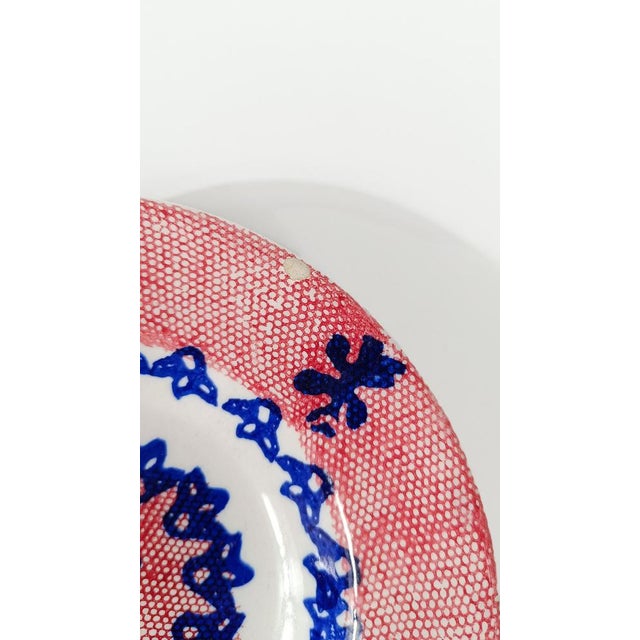 Vintage Ironstone Dessert Plates with Folk Block Stamp Decor from S.C.Turrita, Italy, 1920s, Set of 9 For Sale - Image 12 of 18