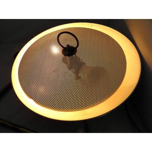 Mid 20th Century Vintage Mid-Century Modern Flying Saucer Brass Wall-Hanging Retractable Light Fixture 14" All Original For Sale - Image 5 of 12