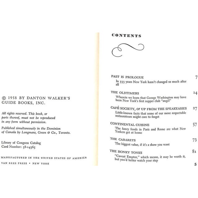 White "Danton Walker's Guide to New York Nitelife" 1958 Walker, Danton For Sale - Image 8 of 12