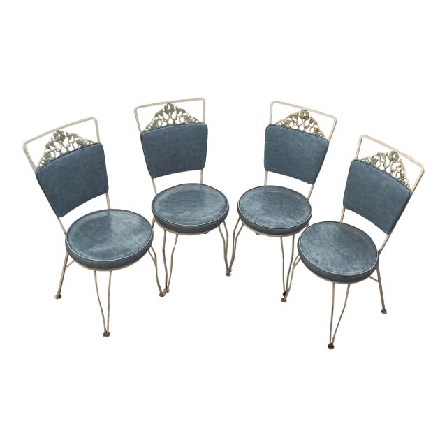 Mid-Century Modern Antarenni Iron Chairs - Set of 4 For Sale