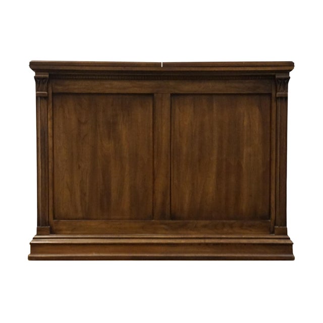 Davis Cabinet Co. Solid Antique Walnut Italian Neoclassical Tuscan Style 80" Flip Top Server Buffet For Sale - Image 11 of 12