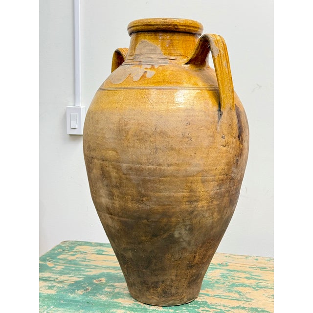 Antique 19th-Century Spanish Olive Jar With Honey Glaze For Sale - Image 4 of 8