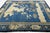 Antique Chinese Peking Art Deco Wool Rug in Indigo Blue and Cream, Circa 1920s For Sale - Image 9 of 12