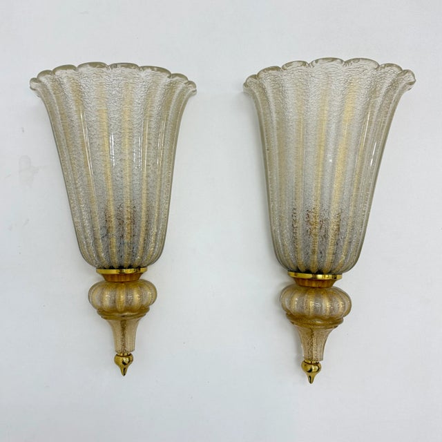 1970s Wall Lamps Sconce Murano Glass from Barovier & Toso, 1970s, Set of 2 For Sale - Image 5 of 18