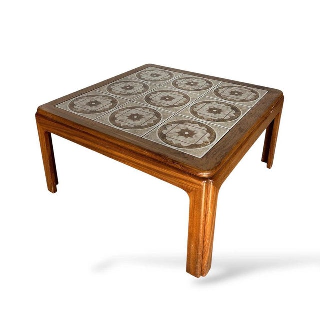 Vintage Teak Coffee Table in Teak with Ceramic Tiled Top, 1970s For Sale - Image 9 of 10