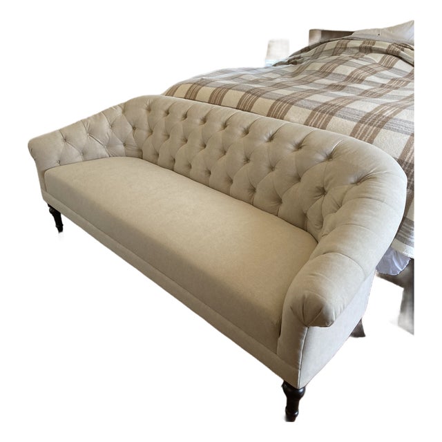 Adeline Upholstered Sofa 84" Brushed Crossweave Natural #484126 For Sale