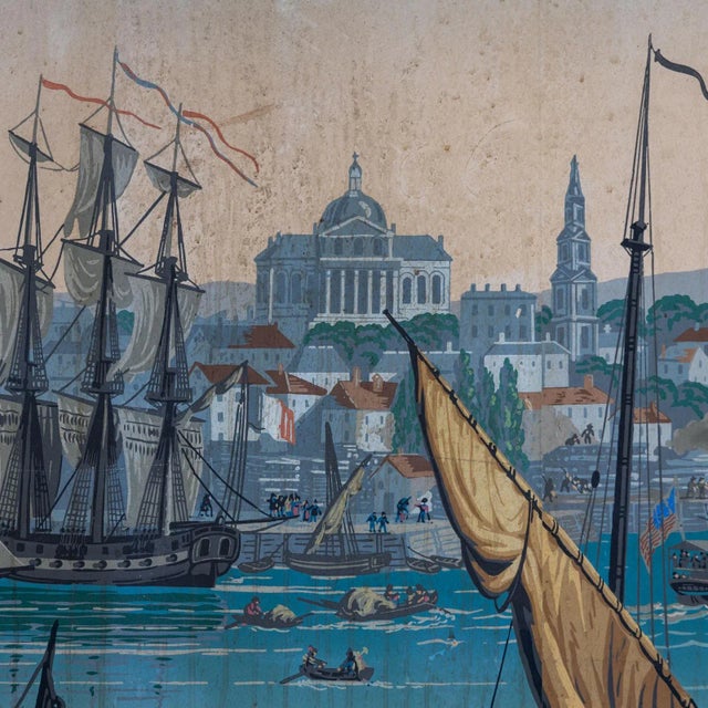 Blue Boston Harbor from Views of North America from Zuber Et Cie, France For Sale - Image 8 of 9