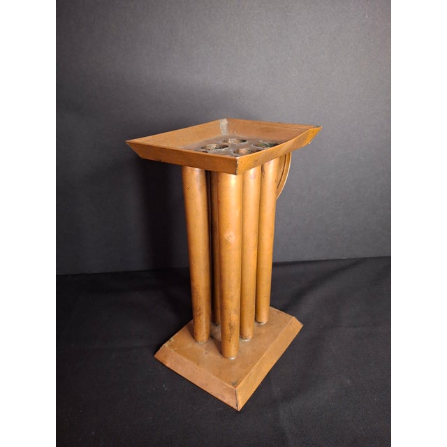 Copper Antique 19thC Copper 6 Tube Candle Mold Sheet Metal Primitive Hearth Americana For Sale - Image 8 of 17