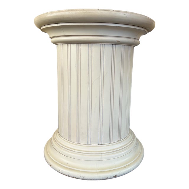 Vintage Round Wood Table Base For Sale