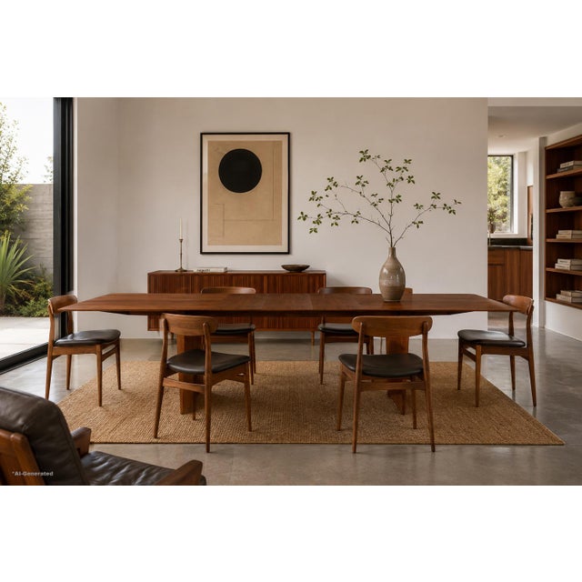 Designed by Edward J. Wormley for Dunbar Furniture in the 1950s, this rare Model 5965 dining table is a masterclass in...