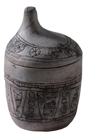 Morphological Ceramic Lidded Jar by Jacques Blin, France, 1920s