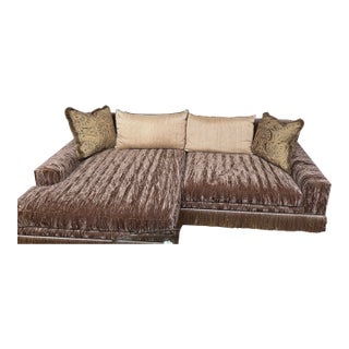 Marge Carson Sofa With Decorative Trim For Sale