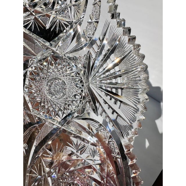 Exceptional antique cut crystal celery boat. American Brilliant Period Late 18th Century to Early 1900’s. America was...