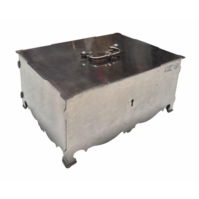 Traditional Antique George III Steel Strong Box for Jewelry For Sale - Image 3 of 6