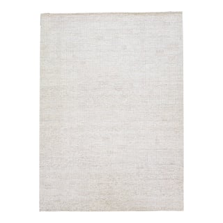 2010s Handmade Modern Ivory Moroccan Style Wool Rug With Minimalist Motif by Apadana For Sale
