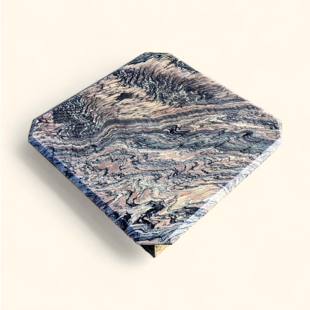 Postmodern Italian Cipollino Ondulato Marble Side Table, 1970s–1980s For Sale - Image 11 of 18