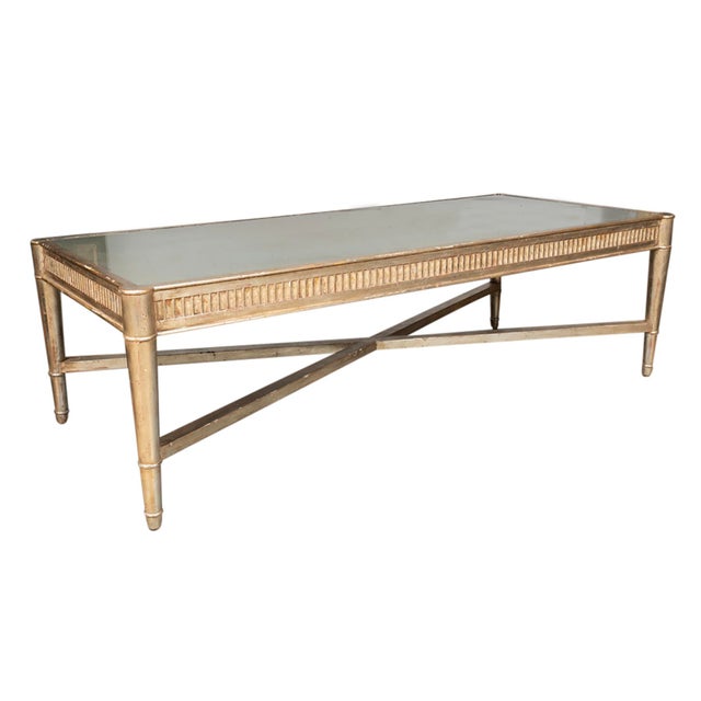 Mid-Century Modern Mid Century Silver Leaf Coffee Table For Sale - Image 3 of 10