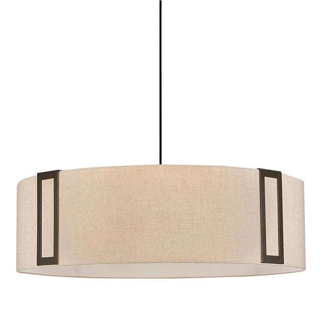 Welcome Penny Bronze Metalwork With Fabric Shade Ceiling Light For Sale