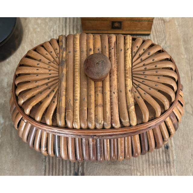 Mid Century French Rattan Box For Sale - Image 4 of 8