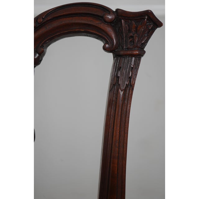 Vintage Mahogany Carved Chippendale Style Library Chair For Sale - Image 12 of 18