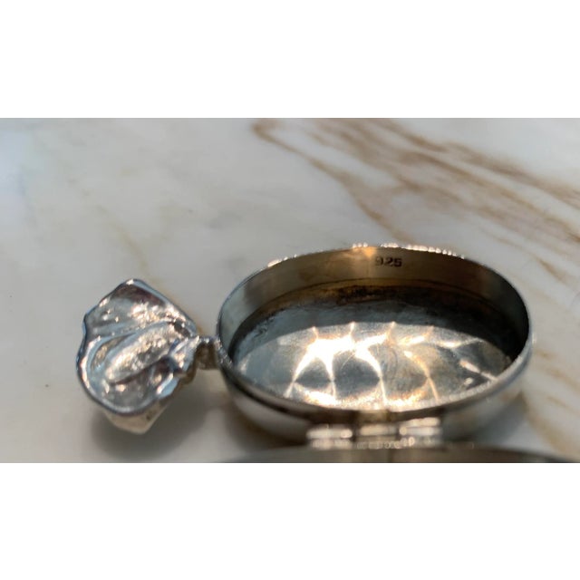 Vintage Sterling Silver Candy Shaped Trinket Boxes -One With Marcasite and One With an Amethyst For Sale - Image 4 of 8