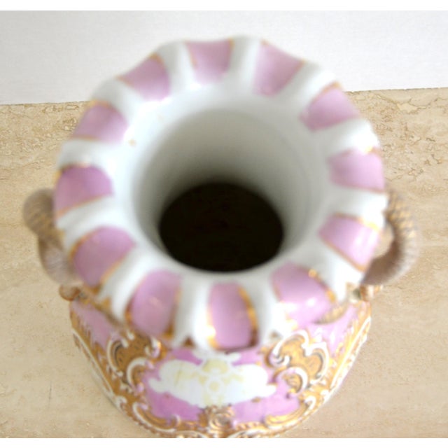 Late 19th Century Snake Handle Porcelain Vase With Hand Painted Flowers and Gold Decoration Jacob Petit Manner For Sale - Image 9 of 12