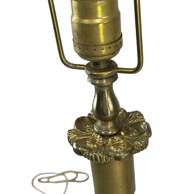 1960s Vintage Sculptural Brass Neoclassical Revival Table Lamps - a Pair For Sale - Image 10 of 12