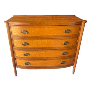 Antique Sheraton Birdseye Maple & Cherry Chest of Drawers in the Manner of John & Thomas Seymore Furniture. For Sale