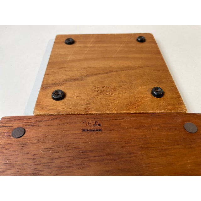 Midcentury Modern Geometric Teak Trivets by Skjode Skjern, 1960s, Set of 2 For Sale - Image 4 of 9