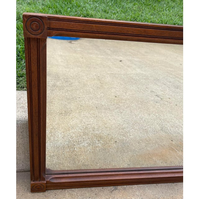 Vintage Carved Wooden Frame Wall Mirror For Sale In Dallas - Image 6 of 11