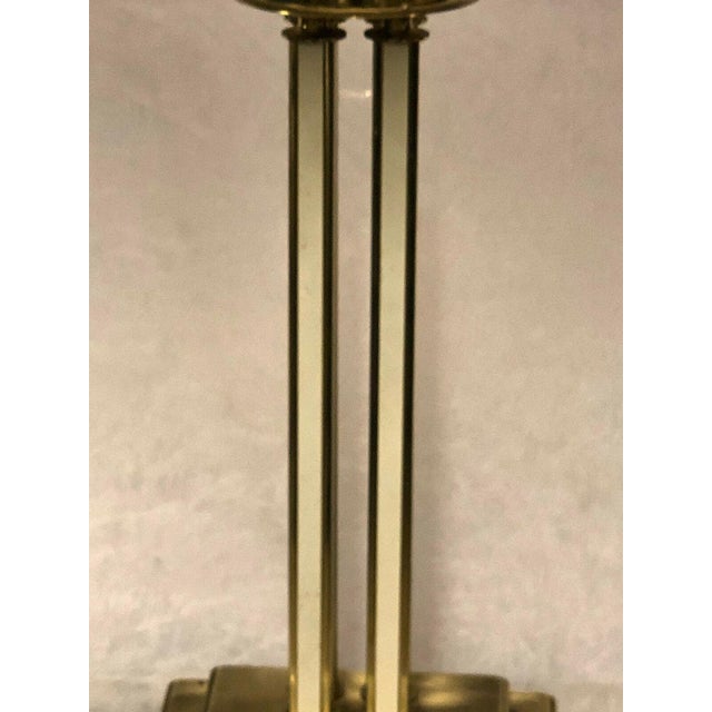 Metal Brass Floor Lamp with Cream Fabric Shade from Unbekannt, 1970s For Sale - Image 7 of 9