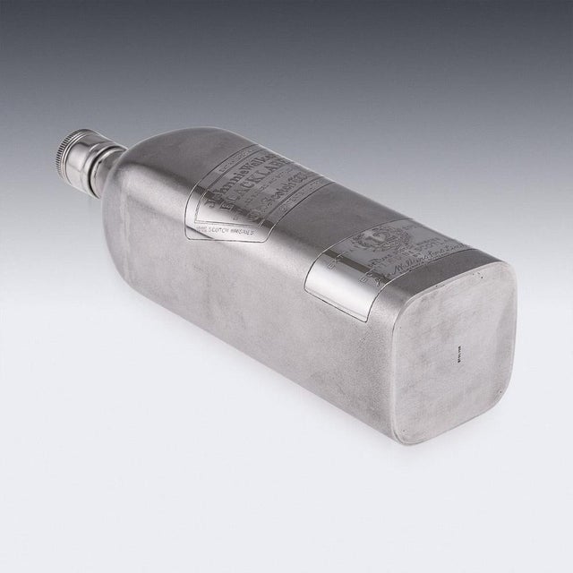 Silver Large Novelty Silver Johnnie Walker Whisky Bottle, 1940s For Sale - Image 8 of 18
