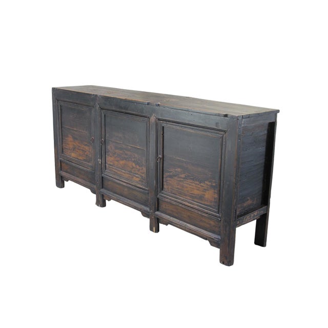 Chinese 3 Door Black Farmer's Sideboard For Sale - Image 3 of 14