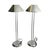 A handsome pair of chromed table lamps that would be great flanking a buffet, side tables or nightstands. High quality...