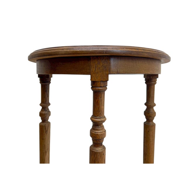 Antique Oak Pedestal Plant Stand, 1890s For Sale - Image 10 of 13