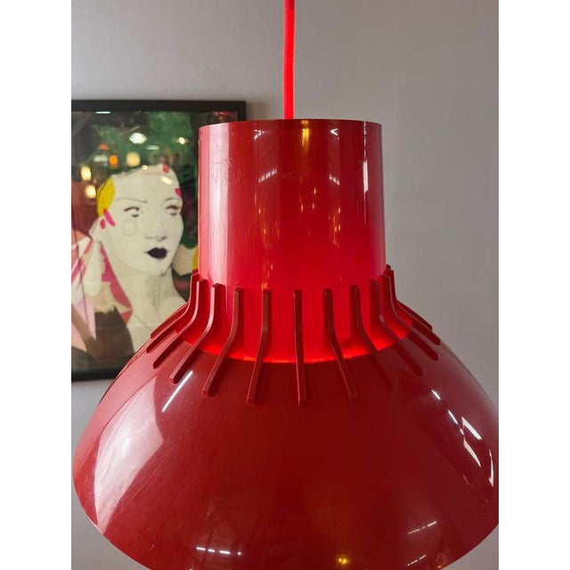 Plastic Solar Pendant Lamp in Red Plastic by Svend Middelboe for Nordisk For Sale - Image 7 of 11