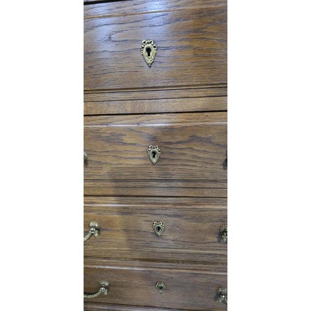 Early 20th Century Antique French Oak Chest of Drawer, 1900 For Sale - Image 5 of 16