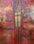 Early 20th Century Large Chinoiserie Red Lacquered Cabinet or Armoire With Gilt Accents For Sale - Image 5 of 12