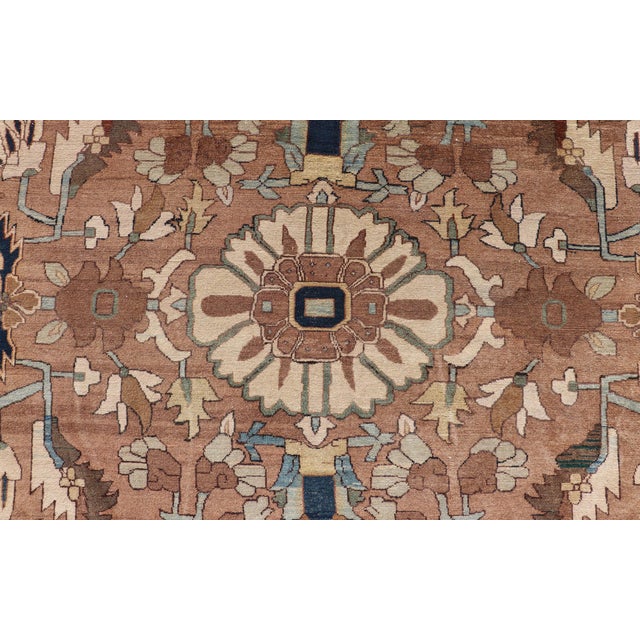 Antique Persian Serapi Rug With Grand Medallion and Expansive Botanical Design For Sale - Image 10 of 16