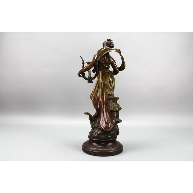French Patinated Bronzed Spelter Sculpture Muse Champetre, 1920s For Sale - Image 11 of 18