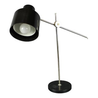 Mid-Century Adjustable Chrome and Bakelite Desk Lamp, Former Czechoslovakia, 1950s For Sale