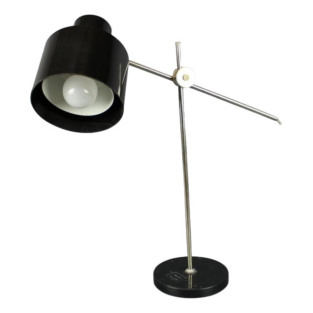 Mid-Century Adjustable Chrome and Bakelite Desk Lamp, Former Czechoslovakia, 1950s For Sale
