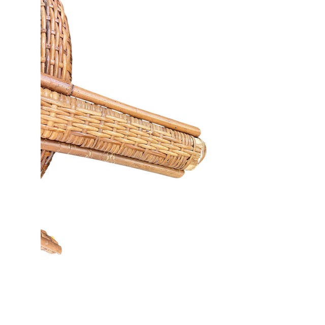 Vintage Rattan Dining Table Base, Mid 20th Century, Boho, Hollywood Regency For Sale - Image 10 of 16
