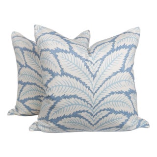 Brunschwig & Fils Talavera Leaf Pillow Covers, a Pair For Sale